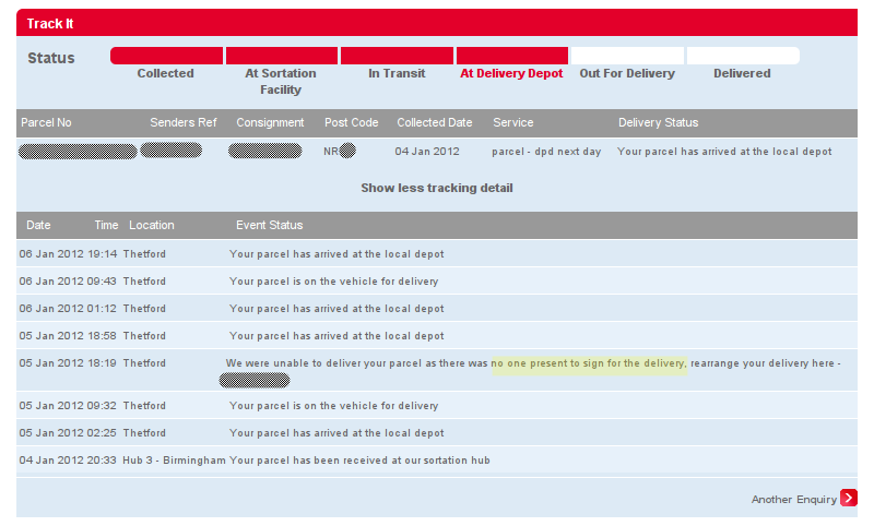 DPD tracking screen of doom